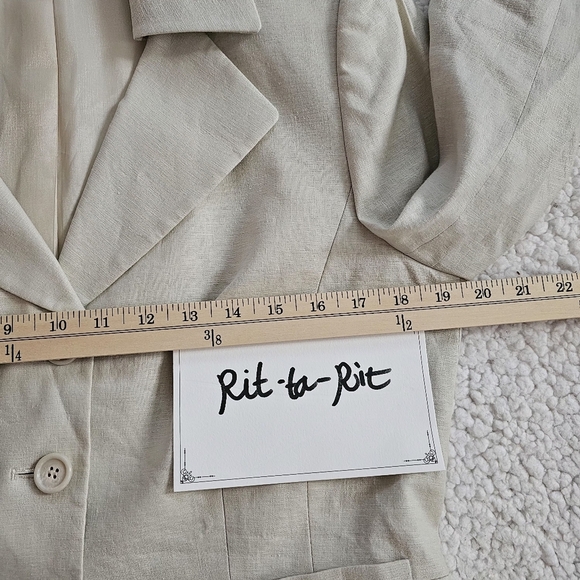 ANTONIO MELANI Beige Blazer jacket Sz10 Made In China And Made Of 70% Linen - Picture 6 of 8